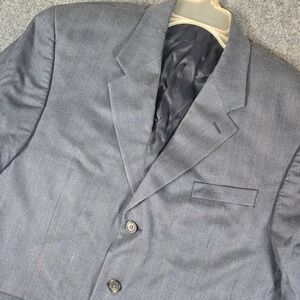 Ralph‎ Lauren Men's Gray Herringbone Wool Silk Blend Sport Coat Blazer Size 44R